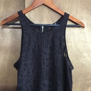 Black Tank Top with See-Thru Design